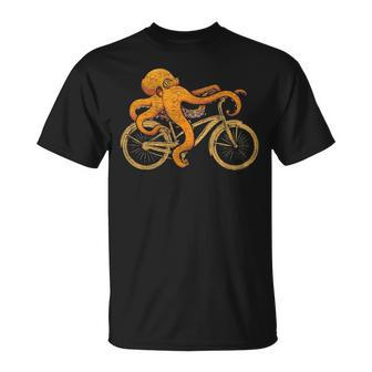 Octopus Riding Bicycle Octopus T-Shirt | Mazezy