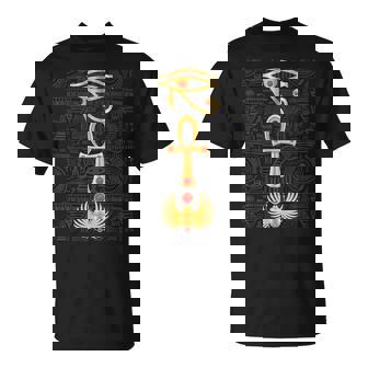 Œil D'horus Croix Ankh Scarabée Hiéroglyphes Égypte Antique T-Shirt - Cadeauxyz