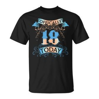 Offically 18 Years Old Today 18Th Birthday T-Shirt - Thegiftio UK