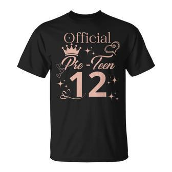 Official Pre-N 12 Rose Theme Girl's 12Th Birthday Party T-Shirt - Seseable