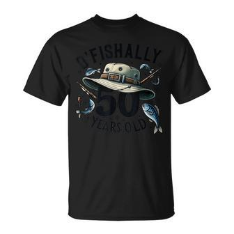 Ofishally 50 Years Old 50Th Birthday Fisherman Fishing Lover T-Shirt - Thegiftio UK