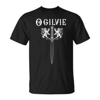Ogilvie Scottish Family Lion Sword Name Clan T-Shirt - Seseable