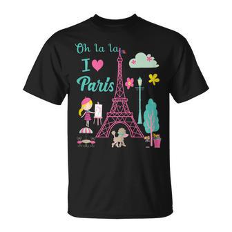 Oh La La I Love Paris Tour Eiffel Traditions Françaises T-Shirt - Cadeauxyz