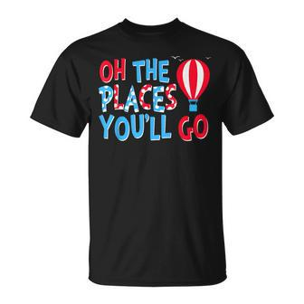 Oh The Places You’Ll Go When You Read Hot Air Balloon Book T-Shirt - Seseable