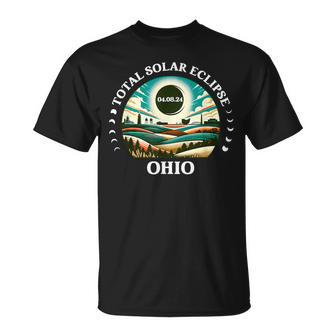 Ohio Eclipse 40824 Retro America Total Solar Eclipse 2024 T-Shirt - Monsterry UK