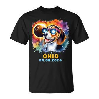 Ohio Total Solar Eclipse 2024 Beagle Dog Colorful T-Shirt | Mazezy