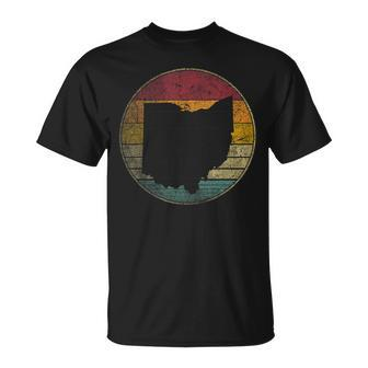 Ohio Vintage Distressed Retro Style Silhouette State T-Shirt - Monsterry UK