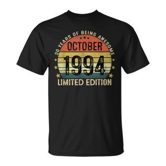 Oktober 1994 30 Geburtstag Mann Frau 30 Jahre Geschenk T-Shirt - Seseable