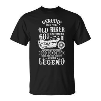 Old Biker 60Th Birthday Motorcycles Bike Graphic T-Shirt - Thegiftio UK