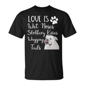 Old English Bulldog Quote Saying Love My Dog T-Shirt | Mazezy