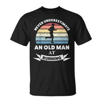 Old Man At Running Runner Dad T-Shirt - Thegiftio UK