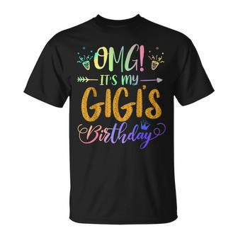 Omg It's My Gigi's Birthday Tie Dye Party Themed Grandchild T-Shirt - Thegiftio UK