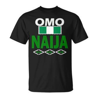 Omo Naija With Nigeria Flag In Heart- 9Ja- Nigerian T-Shirt - Monsterry