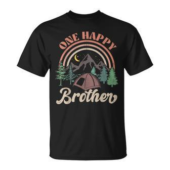 One Happy Brother Happy Camper Family First Birthday Party T-Shirt - Seseable