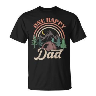 One Happy Dad Happy Camper Matching Family First Birthday T-Shirt - Seseable
