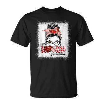 One Loved Grandma Messy Bun Valentine's Day Family Matching T-Shirt - Monsterry AU