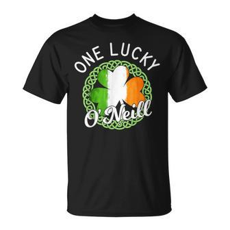 One Lucky O'neill Irish Family Name T-Shirt - Seseable