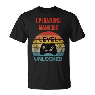 Operations Manager Level Unlocked Gamer For Starting T-Shirt - Monsterry