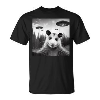 Opossum Selfie With Ufos Alien Opossum Ufo Women T-Shirt - Seseable