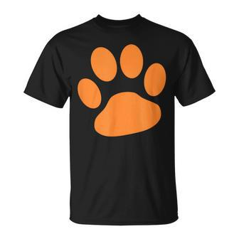 Orange Paw Print T-Shirt - Monsterry UK