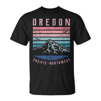 Oregon Retro Mountains Vintage Portland Home State Mountain T-Shirt - Monsterry