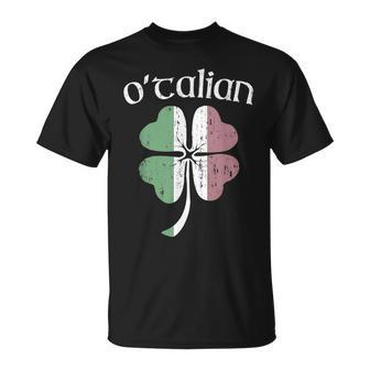 O'talian Half Irish Italian Flag Heritage St Patrick's Day T-Shirt - Monsterry CA