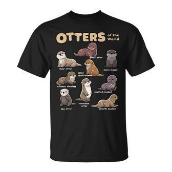 Otter Sea Animals Of The World Chibi Otter Lover Educational T-Shirt - Monsterry