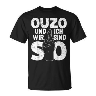 Ouzo Und Ich Greek Slogan T-Shirt - Seseable