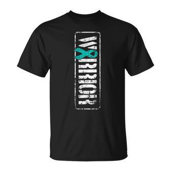 Ovarian Cancer Warrior Military-Style Awareness Ribbon T-Shirt - Monsterry CA