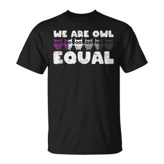 Owl Equal Asexual Pride Equality Ace Flag Animal Lgbtq T-Shirt - Monsterry