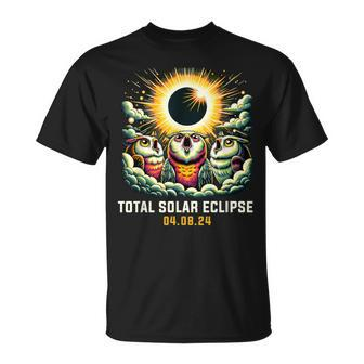 Owl Howling At Solar Eclipse T-Shirt - Monsterry