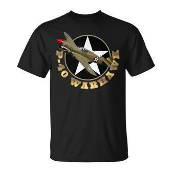 P-40 Warkhawk Fighter Aircraft Ww2 Airplane Military T-Shirt - Monsterry