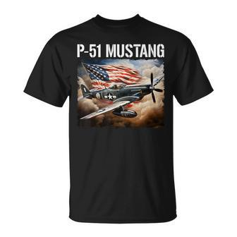 P-51 Mustang American Ww2 Fighter Airplane P-51 Mustang T-Shirt | Mazezy CA