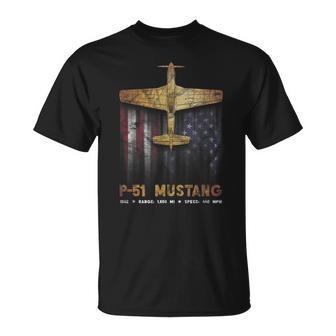 P-51 Mustang Wwii Fighter Plane T-Shirt - Monsterry