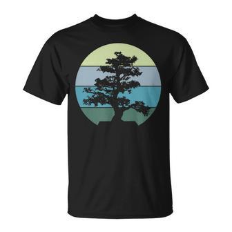 Pacific Ocean Beach Bonsai Tree Sun Retro Vintage T-Shirt - Monsterry AU