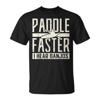Paddle Faster I Hear Benjos Kayak Banjo T-Shirt - Monsterry UK