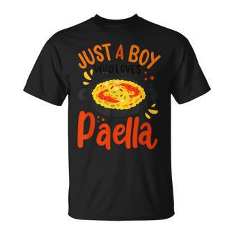 Paella Just A Boy Who Loves Paella Cocina Española Chicos Camiseta unisex - Regaloses