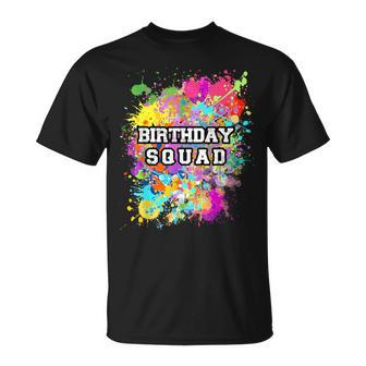 Paint Party Supplies Birthday Squad Paint Splashes T-Shirt - Monsterry
