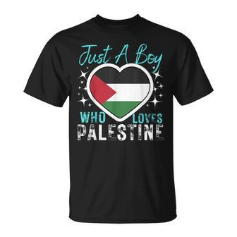 Palestine Just A Boy Who Loves Palestine Heart Flag Boys T-Shirt - Monsterry DE