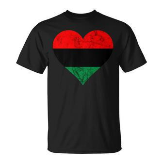 Pan African Heart Unia Flag Afro American Black Liberation T-Shirt - Monsterry