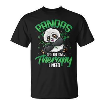 Panda Panda Bear Pandas Are The Only Therapy I Need T-Shirt - Thegiftio UK
