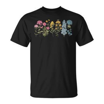 Pansexual Subtle Wildflowers Pan Pride Lgbt Month Pan Flower T-Shirt - Monsterry DE