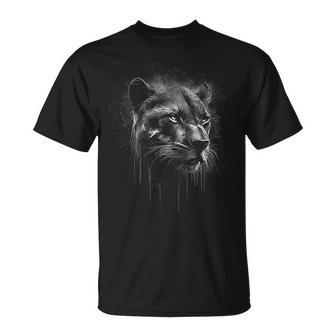 Panther Lover Animal Big Cat Panther Animal Black T-Shirt - Seseable