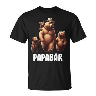 Papa Bärater 3 Kinder Familien Papaatertag T-Shirt - Geschenkecke