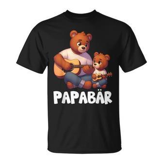 Papa Bärater Tochter Sohn Papa Gitarre Spielenatertag T-Shirt - Geschenkecke