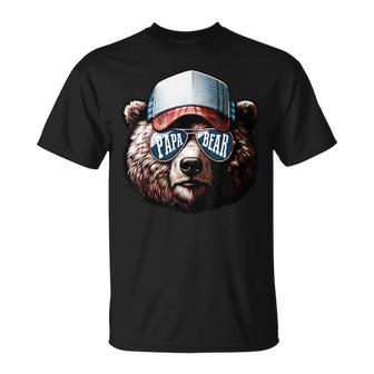 Papa Bear Face Fathers Day Daddy Bear T-Shirt - Seseable