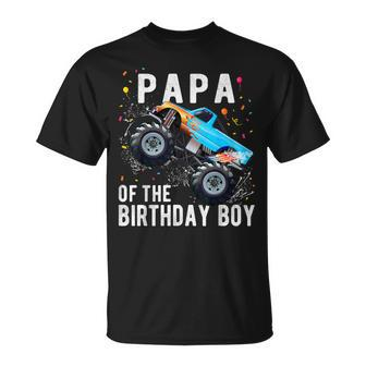 Papa Of The Birthday Boy Monster Truck Family Matching T-Shirt - Monsterry