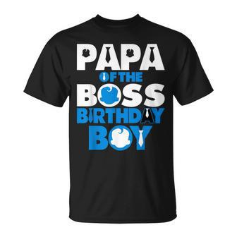 Papa Of The Boss Birthday Boy Baby Decorations T-Shirt - Thegiftio UK