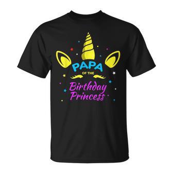 Papa Des Geburtstags Prinzessin Geburtstag Einhorn Opa Regenbogen T-Shirt - Geschenkecke