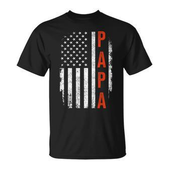 Papa Grandpa Us American Flag For Fathers Day Birthday T-Shirt - Thegiftio UK